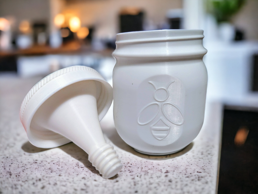 short mason jar lid stir remixed by head concepts household decor storage honey 3d print model - Mito3D