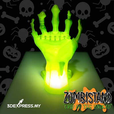 cadılar bayramı özel zombi standı telefon kulp destek ışık ayakta durmak by 3dexpress my üçdexpressdotmy ev halkı şenlikler gece lamba zombi seyyar raf 3d print model - Mito3D