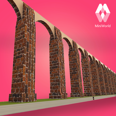 los archi acquedotto in queretaro messico by miniworld3d miniature architettura miniworld arco edificio miniatura 3d print model - Mito3D