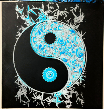 yin yang hueforge study 01 5 colours by gmp designs art 2d mulit color multi printing colour 3d print model - Mito3D
