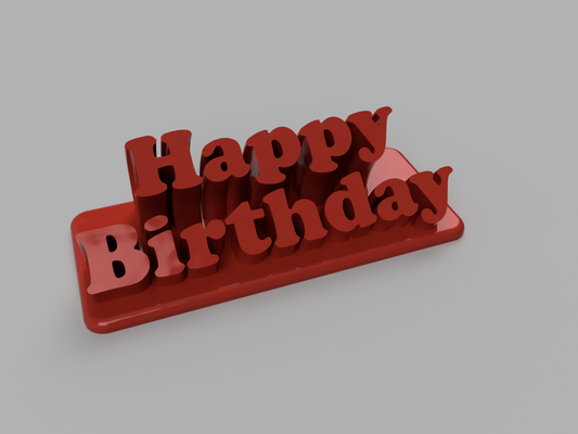 heureux anniversaire by grenouille art modèles félicitations 3d print model - Mito3D