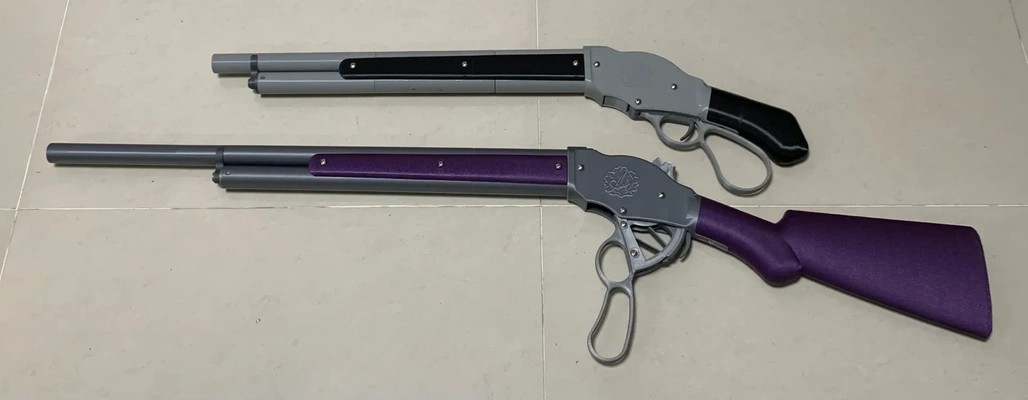 desteiner model 1887 - long barrel modification remixed by adiyahu props & cosplays replica weapon 3d print model - Mito3D