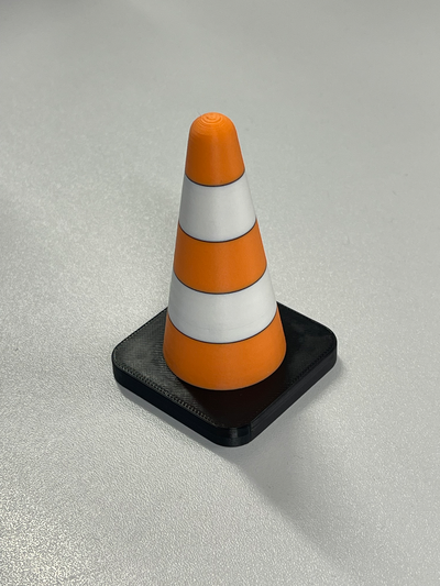 traffic cone orange-white by steve hentschke toys & games toy multi color 3d print model - Mito3D
