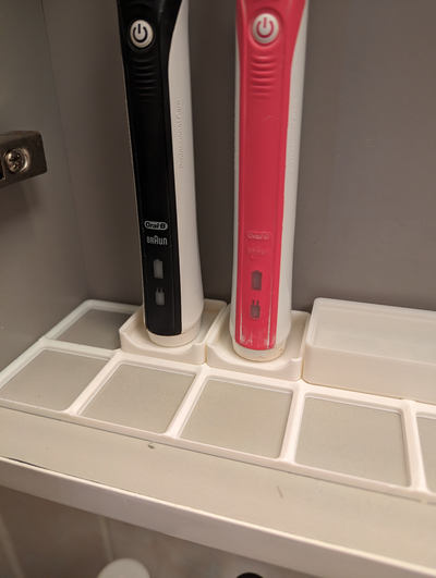 gridfinity - electric toothbrush holder by calzune tools organizers braun stand 3d print model - Mito3D