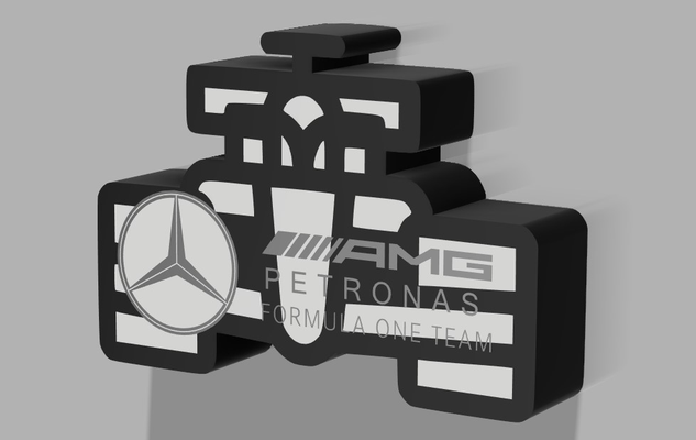mercedes f1 hafif kutu by ortaya çıkmak in 3d sanat işaretler logolar formula1 yarış 3d print model - Mito3D
