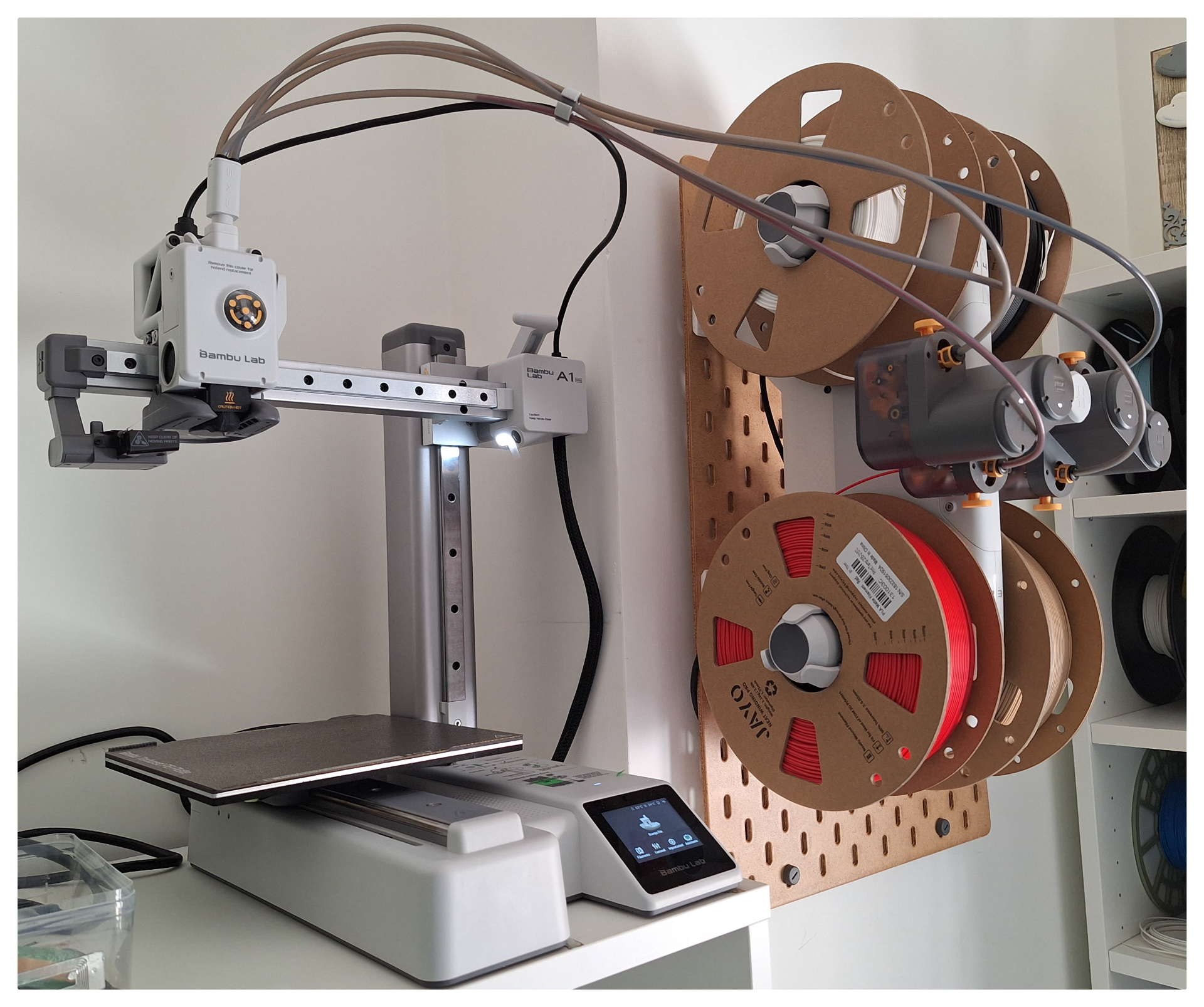 bambu a1 mini ams lite pared or ikea skadis montar by raidol 3d impresora accesorios skadisikea multicolor 3D print model - Mito3D