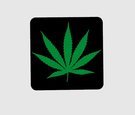 420 coaster by cali 3d art panneaux logos cannabis amusement ams 3d print model - Mito3D