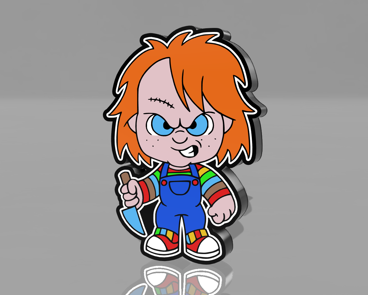 chucky caixa luz conduziu luminária by magia estúdio 3d arte modelos mesma camada ams cor bruxas aniversário 3D print model - Mito3D