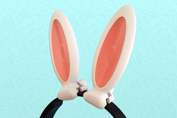 bunny ears headset headphone by jajaum3d props & cosplays easterbunny headphones easter easterdecoration 3d print model - Mito3D