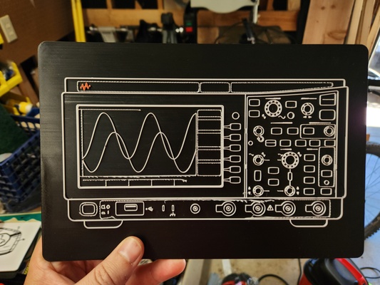 osciloscópio wireframe arte by daniel bogdanoff sinais logotipos nerd escopo keyight 3d print model - Mito3D