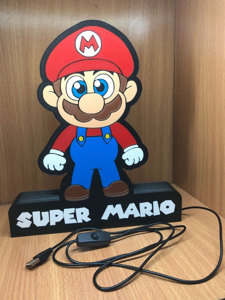 super mario leuchtkasten led by magie studio 3d kunst modelle gleiche schicht ams farbe weihnachten geburtstag kind geschenk licht box 3D print model - Mito3D