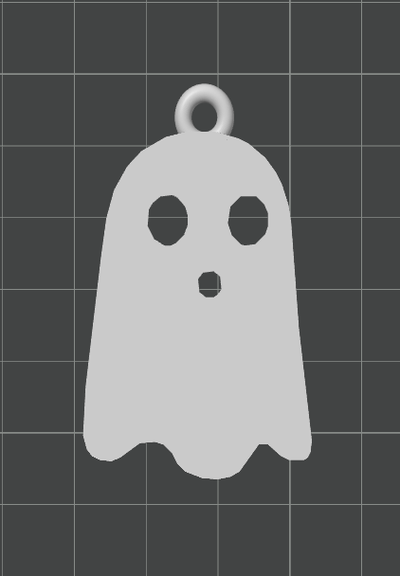 ghost simple keychain by jans120 art 2d 3d key accessory halloween 2023 chain keyholder evil bambulab print a1 mini p1 x1 seasonal fear decoration in place scary chains ring white gray 3d print model - Mito3D