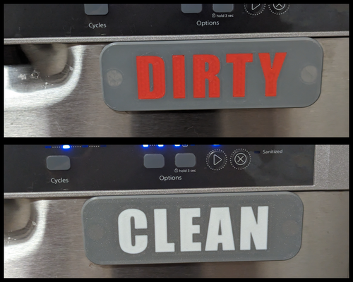 lavastoviglie piatto by nano domestico casa modelli magnete segno cucina gadget pulito sporco piatti sporchi cartello magnetsign 3d print model - Mito3D