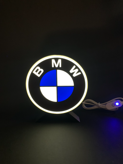 bmw logo lightbox by 3dcrabclawcreations household decor light lamp christmas gift multi color ams easy fast kids car vehicle 3d print model - Mito3D
