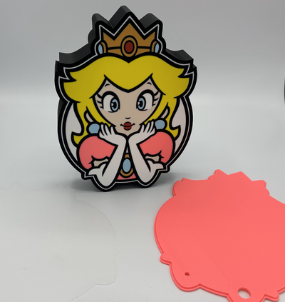 princess peach light box by igmiller household decor nes nintendo mario super 3d print model - Mito3D