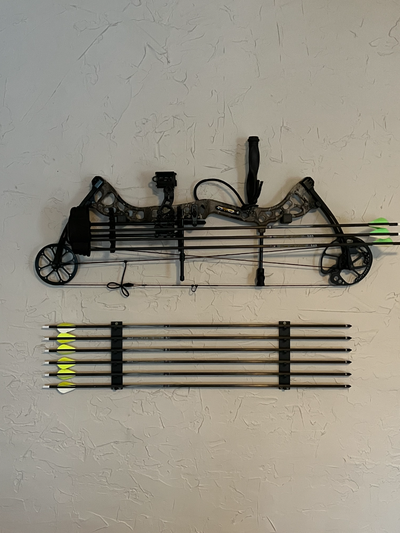 bow arrow wall mount by mac designs hobby & diy sport outdoors archery hunting nature deer 3d print model - Mito3D