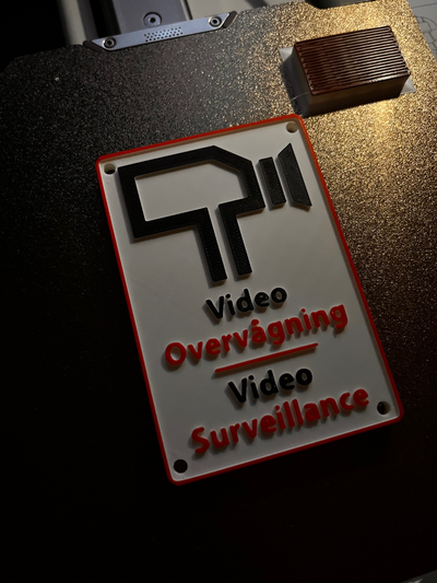 vidéo surveillance signe by dinozzo28 art panneaux logos 3d print model - Mito3D