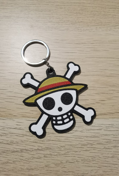 keychain skull luffy - one piece by articat art signs & logos anime geek themightycat 3d print model - Mito3D