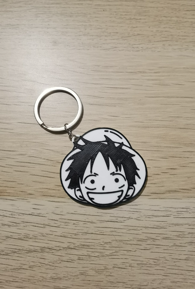 keychain luffy - one piece by articat art signs & logos geek anime themightycat 3d print model - Mito3D