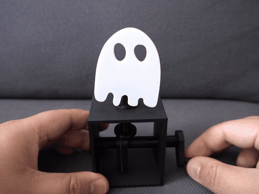 floating ghost automata by kit crafters toys & games toy mechanism moving assemble build halloween machine spooky gift kid 3d print model - Mito3D