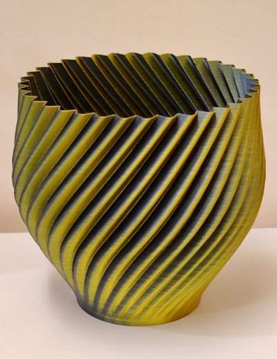 espiralado vaso dual seda pla by arco casa decoração modo cor filamento tigela 3d print model - Mito3D