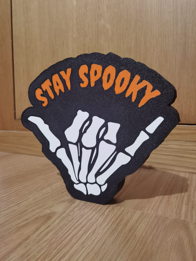 stay spooky led lamp by articat art signs & logos halloween lightbox themightycat 3d print model - Mito3D