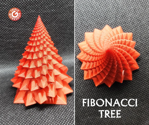 fibonacci sarmal ağaçlar no destekler by üçlü atölye ev halkı dekor vazo mod vazolar vazemode vazomodeprint noel yılbaşı hediyesi ağaç ağacı dekorasyon ölçeklenebilir matematik geometrik tekrarlanmayan büyüleyici güzel tatil dekoru 3d print model - Mito3D