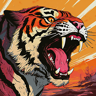 hutschmiede tiger 2 by erzengel kunst zeichen logos löwe abonnieren ams mehrfarbig tier dekor 3d print model - Mito3D