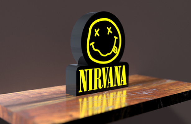 nirvana led hafif kutu by mfdesigns3d sanat işaretler logolar ışık kutu 3d print model - Mito3D