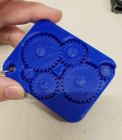 pocket gears by spekerdude toys & games fidget keychain keyring mechanical 3d print model - Mito3D