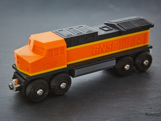oyuncak tren bnsf lokomotif canlılık ikea uyumlu by teknik adam hobi kendin yap araçlar tekerlek mıknatıs sarı demiryolu odun izlemek portakal dizel araç thomas ahşap spielzeug zug 3d print model - Mito3D