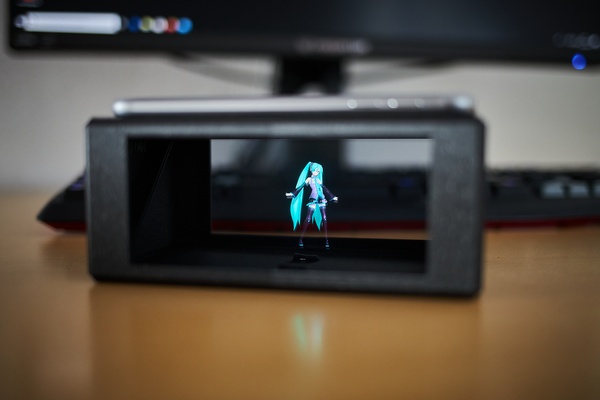 widescreen holographic box smartphones by technerd tools gadgets smartphone hologram hologramm hologramfilm peppersghost holofilm holodisplay holobox holoshowcase projection holopyramid holodeck hatsune miku 3d print model - Mito3D