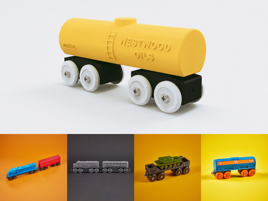 brinquedo trem tanque carro brio ikea compatível by tecnerd passatempo faça veículos magnético madeira pista veículo vagão 3d print model - Mito3D