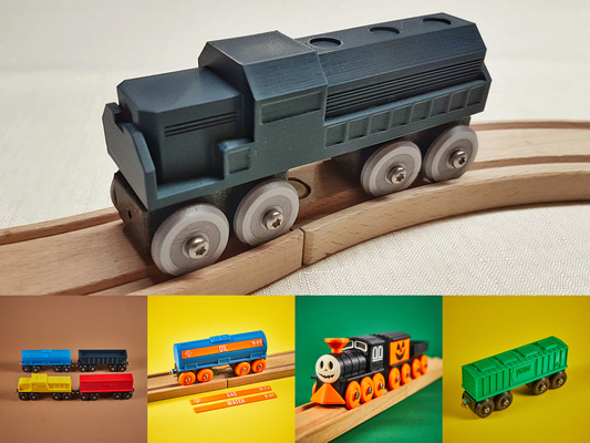 toy train brio ikea compatible by technerd hobby & diy vehicles magnet railway wood track locomotive diesel vehicle spielzeug zug 3d print model - Mito3D