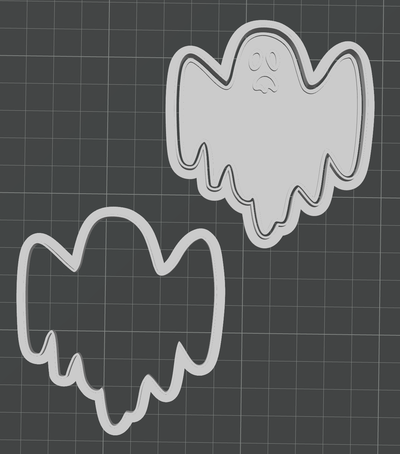 ghost cookie cutter - ver b by veesjo tools halloween 3d print model - Mito3D