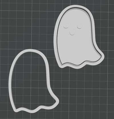 ghost cookie cutter - ver c by veesjo tools halloween 3d print model - Mito3D