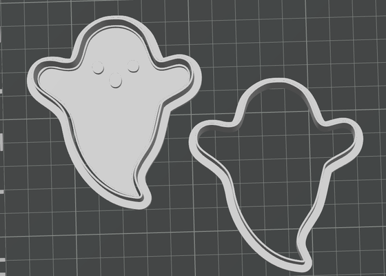 ghost cookie cutter - ver d by veesjo tools halloween 3d print model - Mito3D