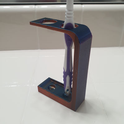 dente spazzola titolare supporto stampa in posto supporti by tattico caos domestico arredamento bagno accessorio organizzatore spazzolino 3d print model - Mito3D