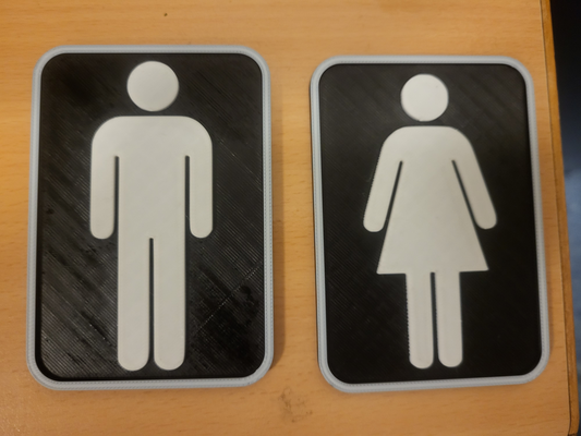 toilet sign wc schild by razer05 art signs & logos toilette mann frau men women 3d print model - Mito3D