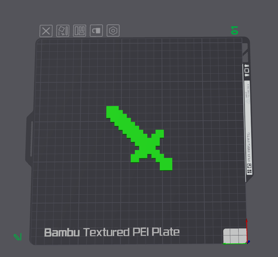 minecraft espada modelo by impressões digitais arte 2d voxel brinquedo enfeites 3D print model - Mito3D