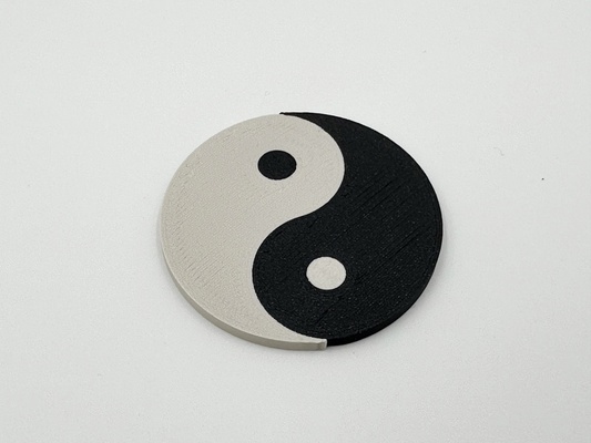 yin & yang fridge magnet by fyrby additive art signs logos fridgemagnet yinyang yinandyang 3d print model - Mito3D