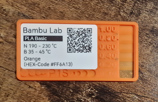 filamento campione carta by schmiddi 3d stampante accessori etichetta informazioni 3d print model - Mito3D