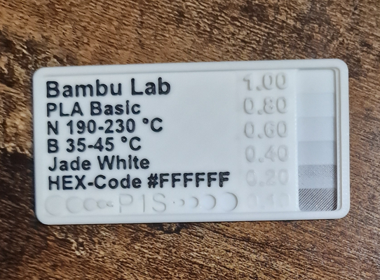 schmiddis filamento amostra bambu text tool by schmiddi 3d impressora acessórios cartão etiqueta 3d print model - Mito3D