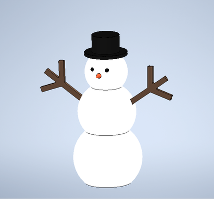 boneco neve separado fácil cor impressão ideal natal by página garoto arte esculturas presentes 2023 inverno crianças 3d print model - Mito3D