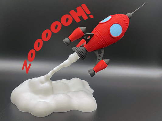 foguete by veado 3d miniaturas decolagem nave espacial navio espaço fumaça rocket2023 3d print model - Mito3D