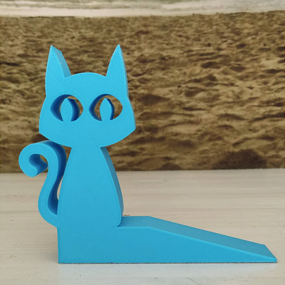 chat butée porte by mattza ménage maison modèles fonctionnel butoir impression fonctionnelle décor 3d print model - Mito3D
