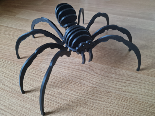 spider puzzle assembly video included by 3domsculpts art 2d web cobweb spooky scary creepy halloween tarantula legs eggs arachnophobia 3d print model - Mito3D