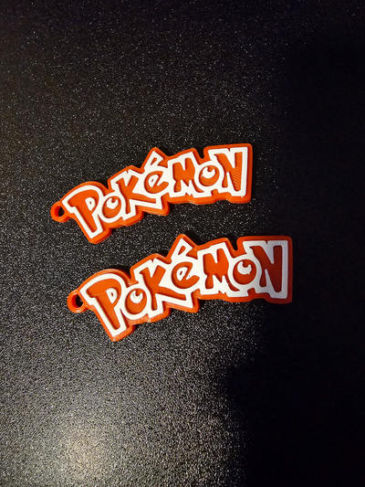 pokemon logo keychain by threedee art models key chain keyring ring 3d print model - Mito3D