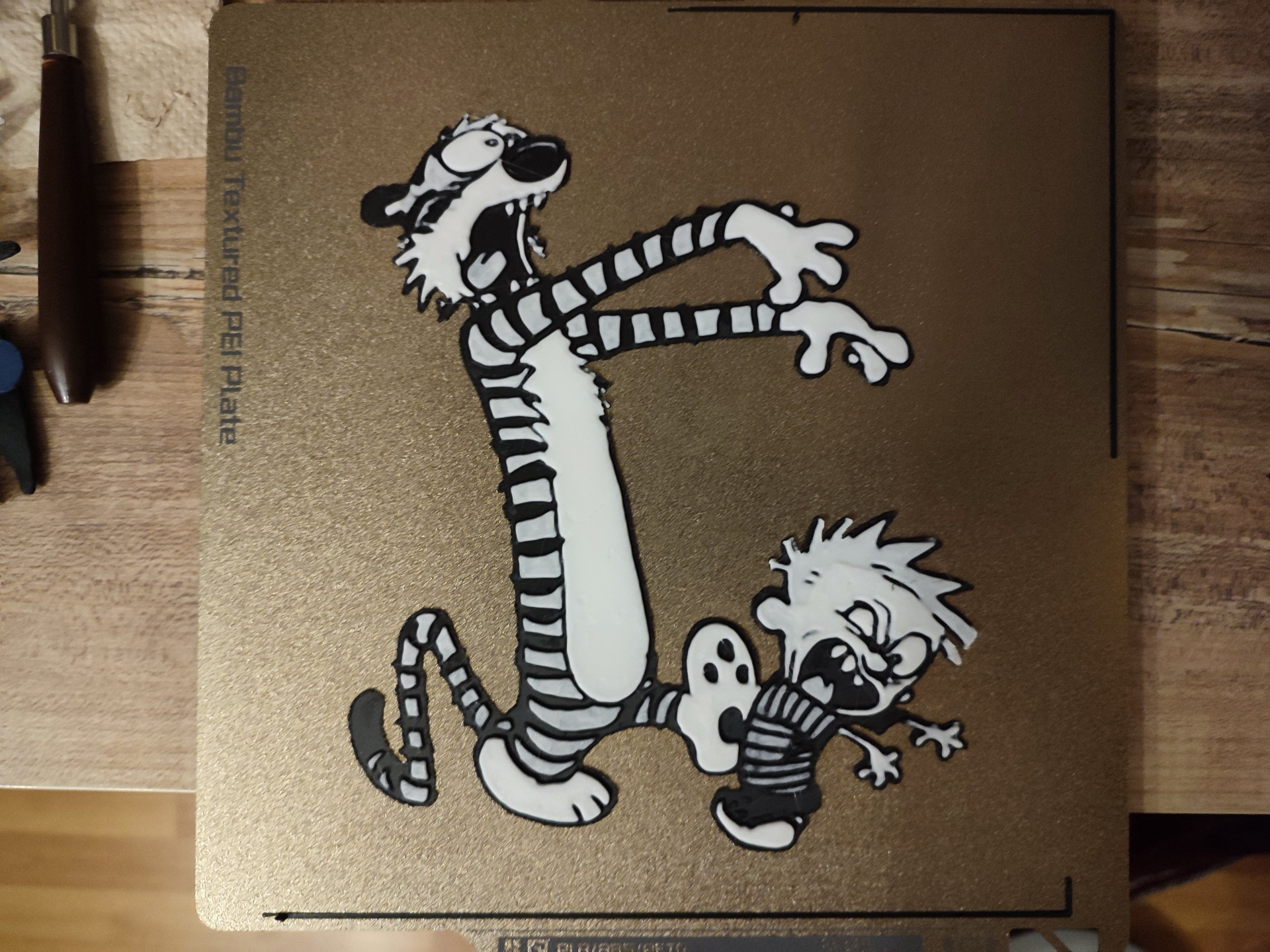 calvin hobbes caminar zombi by clásico 2 5 generativo 3d modelo forja sombreros litofano filamento pintar pintura watterson víspera santos horror cómic zombies imán rápido 3D print model - Mito3D