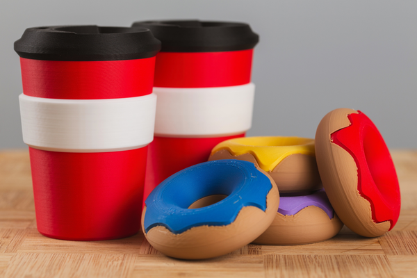 mini donuts coffee cup by mikhail toys & games donut toy 3d print model - Mito3D